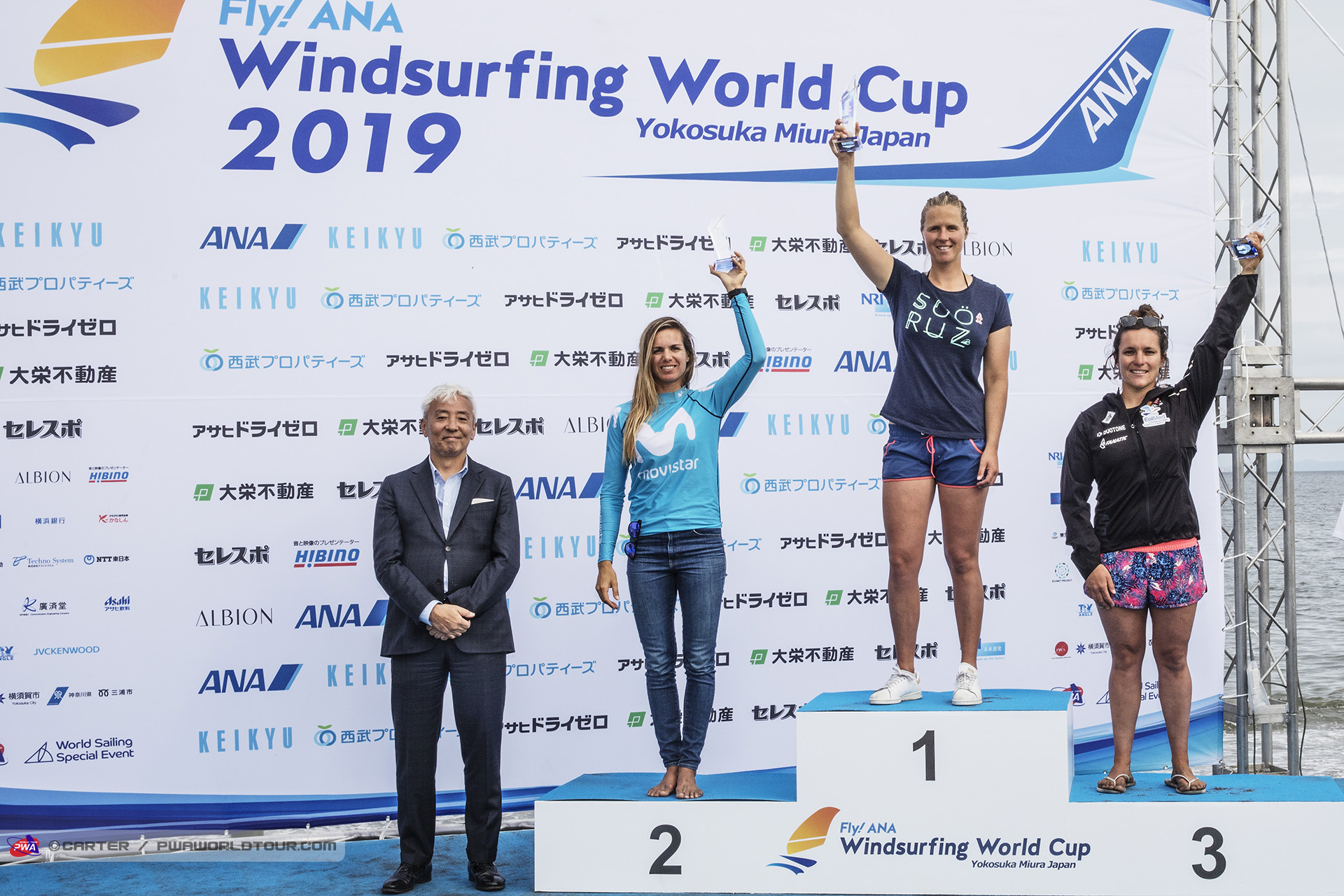 First ever Women's Foil Podium - Marina Alabau, Delphine Cousin Questel, Marion Mortefon (left to ri